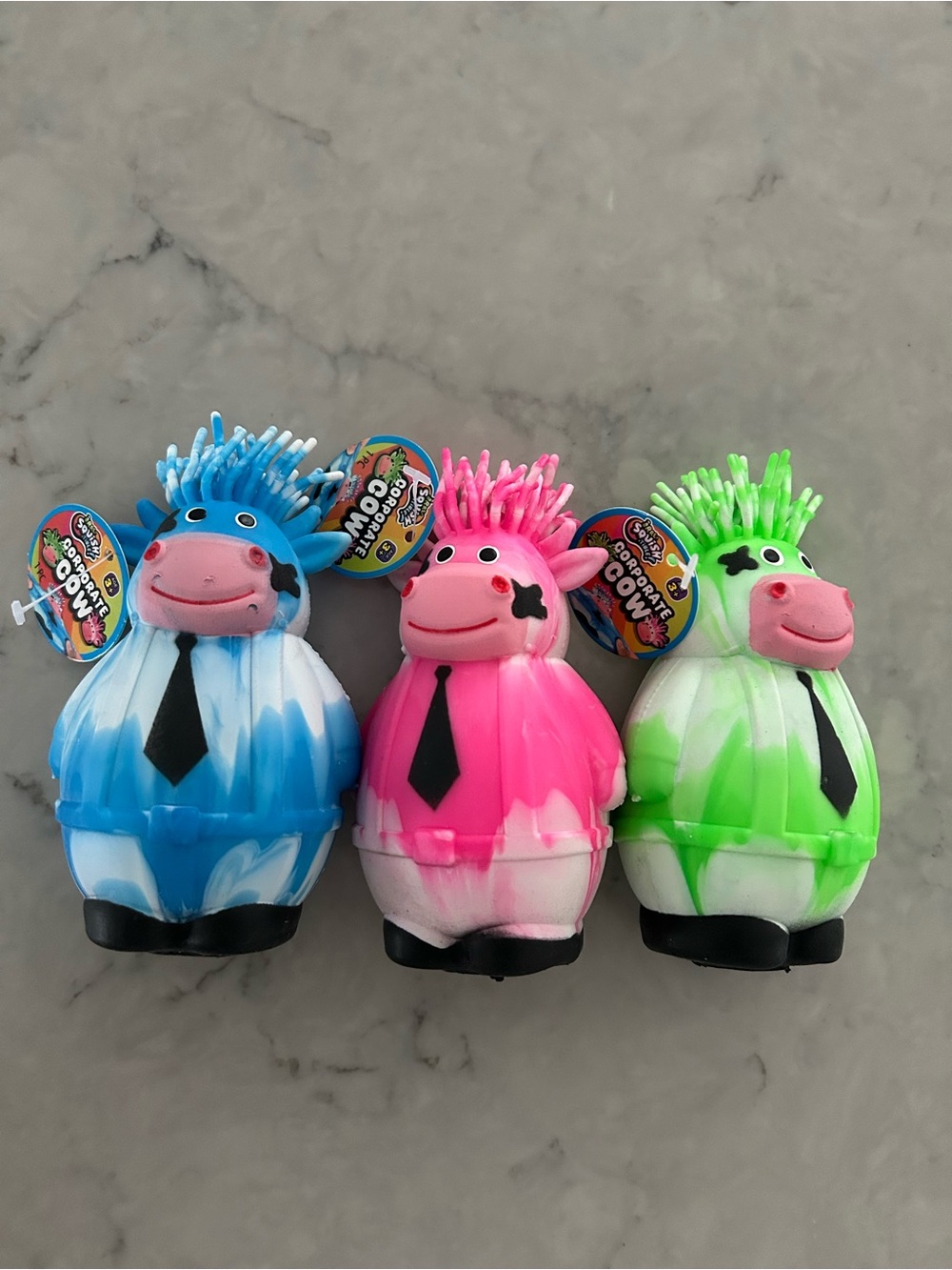 Squishy Cow Stress Toy - Pink Cow with Tactile Nubs In Blue Pink and Green NWT